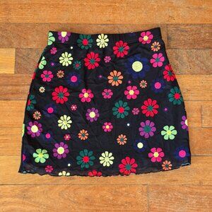 SHEIN Flower Power Semi Sheer Mini Skirt Size XS
